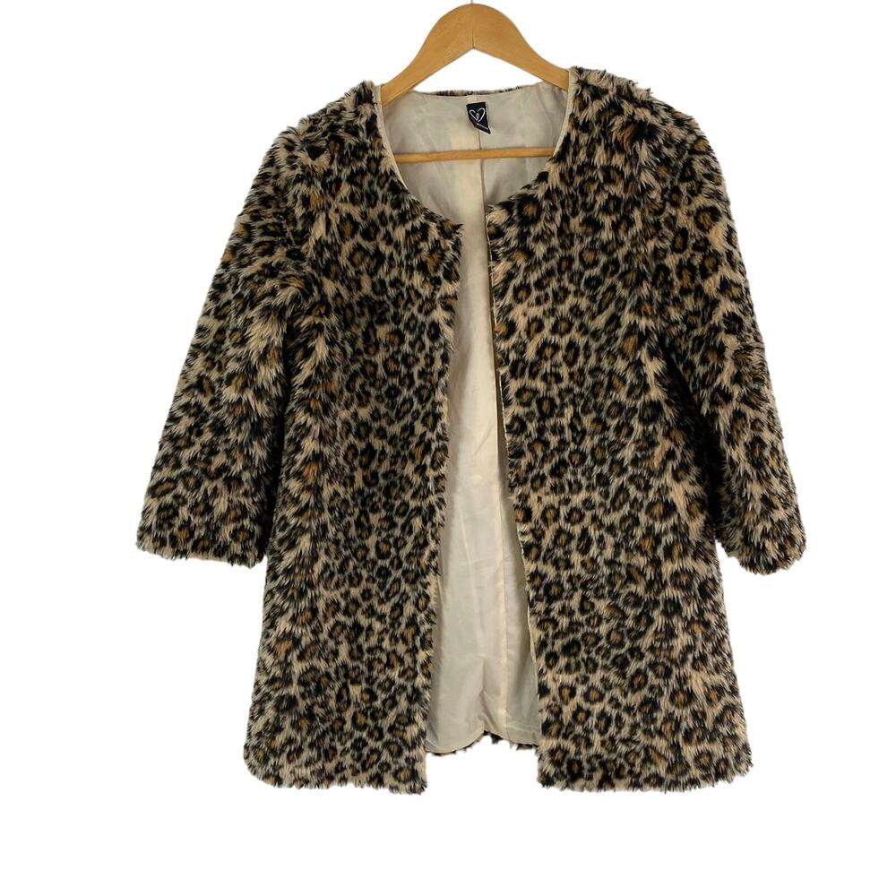 Cheetah Print Coat – Windsor Faux Fur Wool Blend – Size S